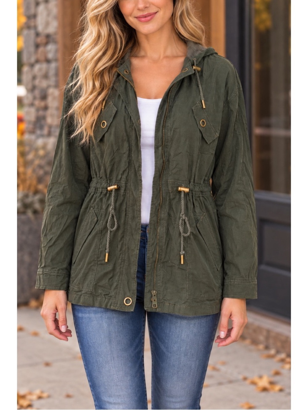 Vanity brand olive green utility anorak jacket size 2x NWT